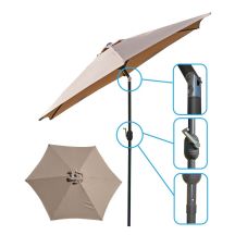 GARDEN UMBRELLA 300CM FOLDING BEIGE