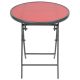 16. BALCONY FURNITURE SET ROUND TABLE AND 2 FOLDING CHAIRS RED