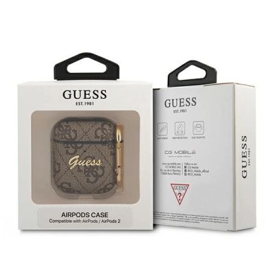 3. Guess GUA24GSMW AirPods cover brown / brown 4G Script Metal Collection