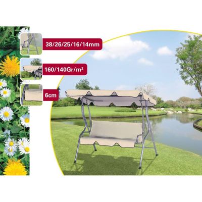 8. GARDEN AND BALCONY SWING 3-PERSON SAND