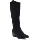 Black suede cowboy boots with a block heel M.Daszyński SA261-6