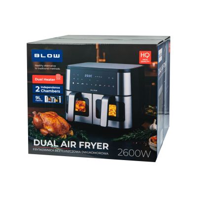 13. AIR FRYER BLOW 2500W 9L fat-free fryer, two-chamber