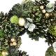 2. Decorative Wreath 34 cm, Green, with Pine Cones and Baubles – Mica Decorations