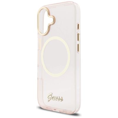 6. Guess IML Script Metal MagSafe Case for iPhone 17 - Pink