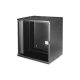 10. 19" 12U wall-mounted network cabinet, SOHO PRO 595 x 540 x 400 mm, glass door, black, unassembled, 60 kg