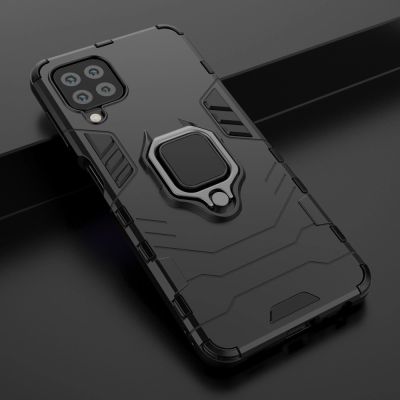 8. Ring Armor Case Kickstand Tough Rugged Cover for Samsung Galaxy A22 4G blue