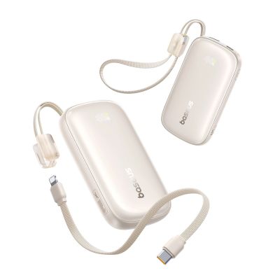 2. Baseus EnerFill FC21 Qpow 3 Ultra 10000mAh 45W Power Bank with Digital Display and Detachable USB-C - Lightning Cable - Titanium