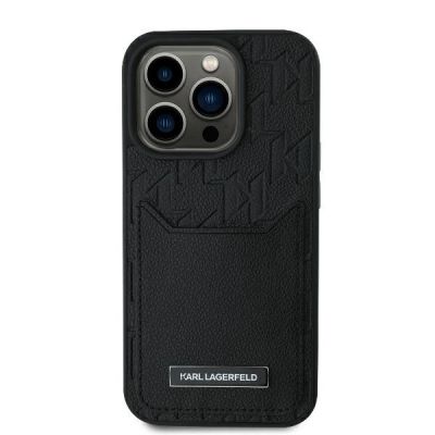 3. Karl Lagerfeld Cardslots Monogram iPhone 16 Pro Max Case - Black
