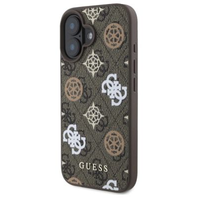 2. Guess Peony On 4G Background MagSafe case for iPhone 16 - brown