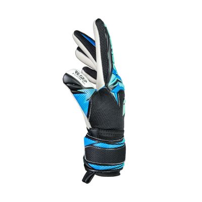 4. Reusch Attrakt RE:Grip NC Junior goalkeeper gloves black and blue 5672535 7272