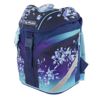 14. Herlitz SoftLight Plus Greenline Blue Ice School Backpack Set Girl Polyester Blue, Navy (Navy)