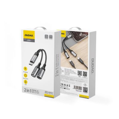 2. Dudao L13C+ 2in1 USB-C Adapter - Gray