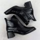 4. Black patent ankle boots for women with bows and block heel M.Daszyński 2481