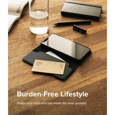 9. Ringke Folio Signature Flip Leather Case for Samsung Galaxy S22 + (S22 Plus) Black (FSS118R262)