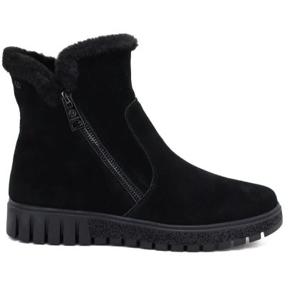 2. Women’s Black Lined Leather Ankle Boots Vinceza 133126