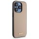 9. DKNY Grained Metal Logo MagSafe iPhone 15 Pro Case - Beige