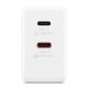 4. Lenovo G0A6065WEU GaN 2x USB-C 65W Wall Charger White