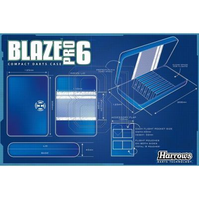 3. Harrows Blaze Pro 6 Case Darts Case