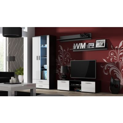 3. TV cabinet SOHO 140 black/white gloss