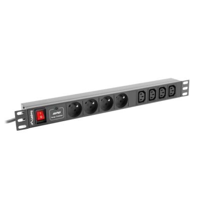 Lanberg PDU-04E04I-0200-BK power strip (2m; black)