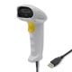 QOLTEC LASER BARCODE READER | 1D | USB | WHITE