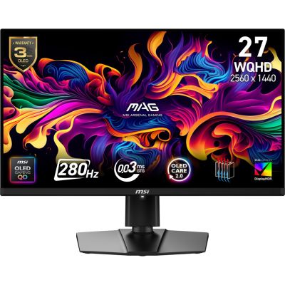 10. MSI MAG 271QP QD-OLED X28 Computer Monitor 67.3 cm (26.5") 2560 x 1440 px Wide Quad HD Black