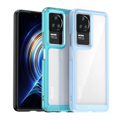 4. Outer Space Case for Xiaomi Poco F4 5G cover with a flexible frame blue
