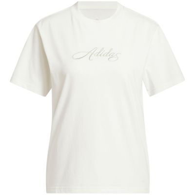 2. adidas Cursive Wordmark Graphic Women's T-Shirt White KQ6404