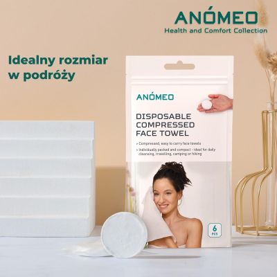 6. COMPRESSED DISPOSABLE TOWELS 55X25 (6 PCS) ANOMEO