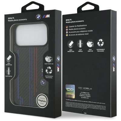 8. BMW M Kevlar Lines & Logo MagSafe Case for iPhone 17 Pro Max - Black