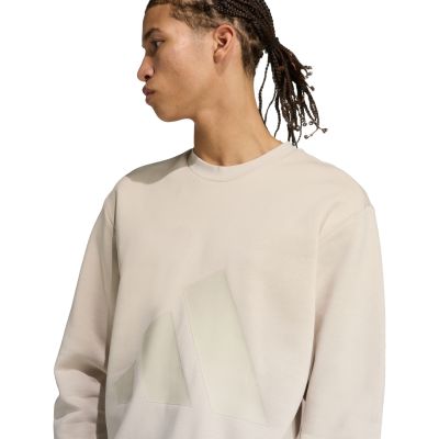 7. Men's adidas Sportswear Big Logo Fleece Colorblock Tracksuit Beige JX5572