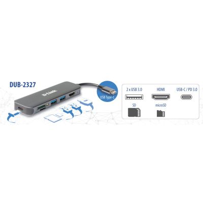 3. D-Link DUB-2327 Wired USB Type-C Docking Station Gray