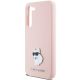 6. Karl Lagerfeld Silicone Choupette Metal Pin case for Samsung Galaxy S23+ - pink
