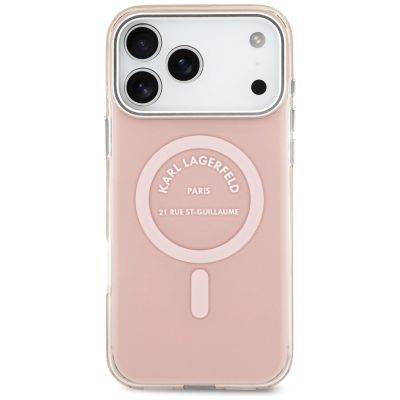 3. Karl Lagerfeld IML Karl RSG Logo MagSafe Case for iPhone 17 Pro Max - Pink