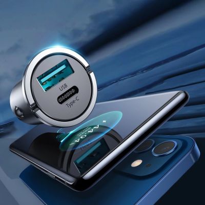 4. Joyroom Fast Car Charger USB Type C / USB 45W 5A Power Delivery Quick Charge 3.0 AFC SCP Gray (C-A35)