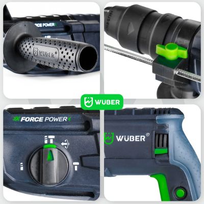 4. Rotary Hammer Drill with 4 J Impact Energy, 2500 W, W28920 WUBER