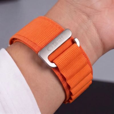 5. Tech-Protect Nylon Pro Band for Apple Watch 44 / 45 / 46 / 49 mm – Orange