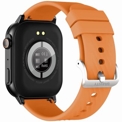 8. Gravity GT15-2 Smartwatch Orange Silicone Strap + Black Bracelet