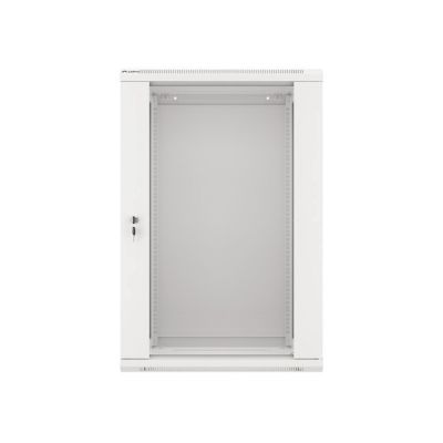 4. Lanberg WF01-6418-10S rack cabinet (18U; 901mm / 600mm / 450mm; wall-mounted; Glass; 19''; gray)