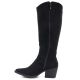 3. Black suede cowboy boots with a block heel M.Daszyński SA261-6