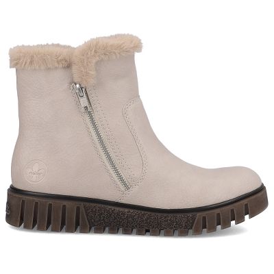 32. Beige women’s ankle boots with fur lining Rieker Y3481-60