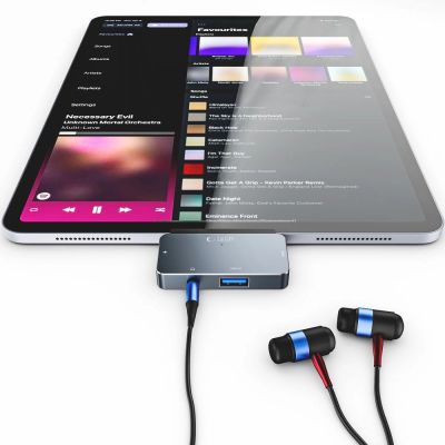 5. HUB Tech-Protect V6 4in1 USB-C - USB-A 3.0 / USB-C PD100W / HDMI / mini jack 3.5mm - gray