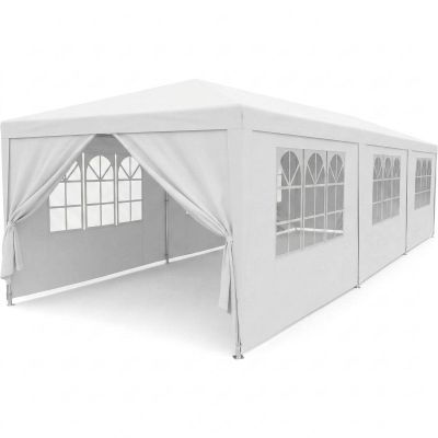 8. GARDEN PAVILION CATERING TENT PE 9x3M + 8 WALLS WHITE