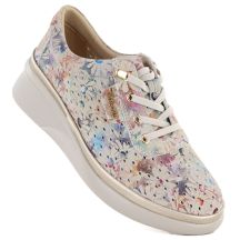 Women's leather openwork wedge shoes, beige, Vinceza 79603