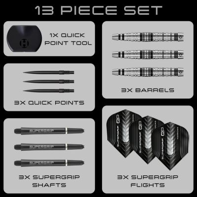 4. Harrows SUPERGRIP QP TORPEDO 90% steeltip darts