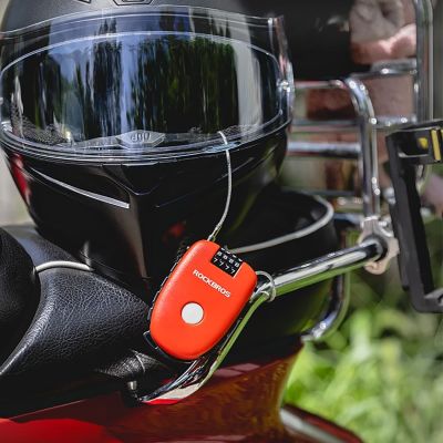 14. Rockbros 32420981001 bicycle lock with retractable cable - red