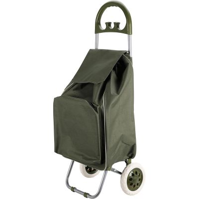 3. TROLLEY SHOPPING BAG ON WHEELS WITH FRAME 40L GREEN