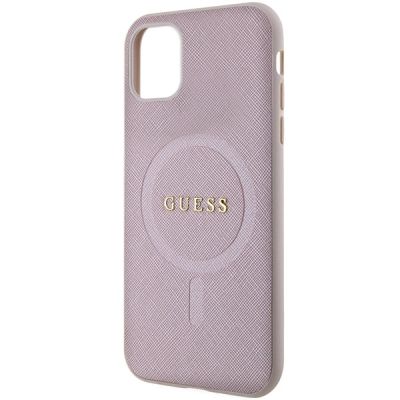 6. Guess GUHMN61PSAHMCP case for iPhone 11 / Xr - pink Saffiano MagSafe