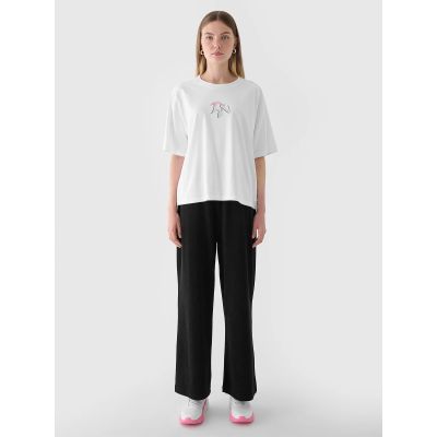 6. Women's oversize printed T-shirt 4F 4FRAW24TTSHF2582-10S