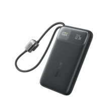 Baseus EnerFill FC11 10000mAh 22.5W Power Bank with Digital Display and Two Built-in Cables - Black